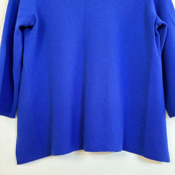 Eileen Fisher 3/4 V Neck Superfine Merino Wool Sweater Sz Small Luxury Minimal - Picture 11 of 15